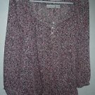 Womens Liz Claiborn pink floral 3/4 sleeve blouse top size XL