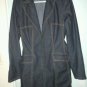Bisou Bisou Womens Juniors Dark Denim Jean Trench Coat Jacket Size S