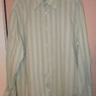 Claiborne Mens Moden Fit shirt green button front long sleeve dress size XL