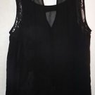 Womens a.n.a sheer black sleeveless blouse size M