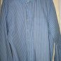 Michael Kors regular fit blue long sleeve striped mens dress shirt size L