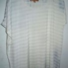 Womens Ellen Tracy egg white/silver blouse size XL NWT