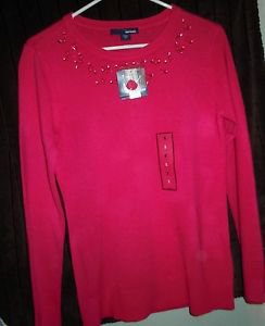 Womens Basic Editions pink sweater size S NWT 100% acrylic