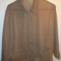 Notations womens brown sheer button front top blouse shirt size XL