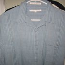 Mens Perry Ellis Size L button front blue short sleeve shirt