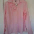 Womens Worthington Stretch pink button down long sleeve shirt size XL NWT