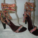Hugo Boss multi-color strappy sandals heels size 38/7.5