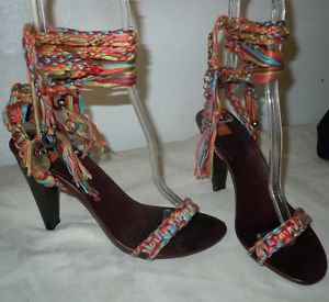 Hugo Boss multi-color strappy sandals heels size 38/7.5