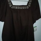 Womens Covington Sport Brown short sleeve size XL NWT