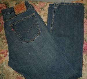 Levis 505 size 32x30 mens blue dark stonewash jeans regular fit straight leg