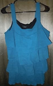Womens Plus Pat Rego turquoise tank blouse shirt size 14/16W