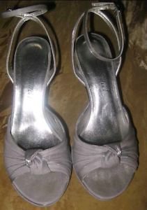 Womens Inspired by Capparros silver heels size 7B