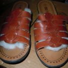 Basic Editions Leather Collection slip on sandals Womens size 9