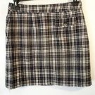 Womens i.e. relaxed wool blend black/white wrap mini skirt size 10