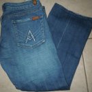 Womens 7 For All Mankind Crop "A" pocket Capri blue denim jeans size 30