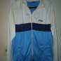 Mens Fila zipper front jacket white/blue size L/52