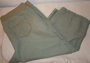 Faded Glory Womens khaki green Capri pants size 14