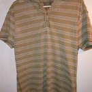 Mens Men America khaki Brown/green Polo Shirt Size Large