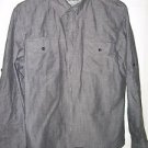 Mens Guys CCS Skateboard long sleeve button front charcoal gray shirt size M
