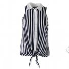 Juniors INC striped sleeveless blouse top navy white size 4 womens NWT MSRP $59.