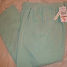 Womens Alfred Dunner Stretch Elastic Waist Pants Mint Green Size 12 Short NWT
