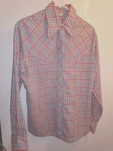 Mens Vintage Levi plaid button up shirt size XL