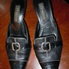 Brighton black leather "Precia" slip on heels shoes size 8 made in Italy