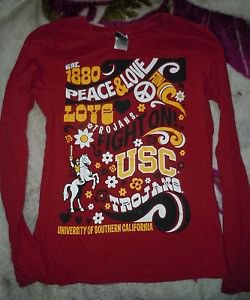 Juniors USC Trojans long sleeve maroon tshirt size L