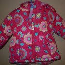 Infant girls pink with multi-color flowers puffy jacket with hood size 18mo