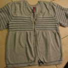 Womens Gitano short sleeve button front gray sweater Plus size 22/24W