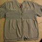 Womens Gitano short sleeve button front gray sweater Plus size 22/24W