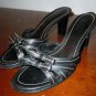 Franco Sarto black slip on sandals heels pumps size 7