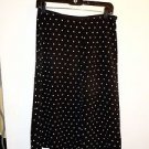 Evan Picone 100% silk black/white polka dot skirt size 8
