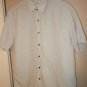 Mens WRK Work Rest Karma Matteo Gottardi beige button short sleeve shirt size L
