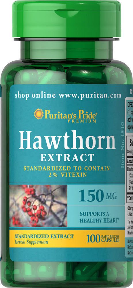 HAWTHORN EXTRACT STANDARDIZED 150MG BLOOD PRESSURE HEALTH SUPPLEMENT 100 CAPSULE