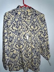 Womens Foxcroft fitted "Cornsilk" yellow button wrinkle free shirt size 18 NEW