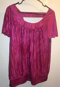 Womens Alyx blouse size XL magenta pink short sleeve top