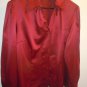 Womens Plus red faux silk short sleeve East 5th button front blouse size 16