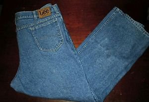 Mens Lee Storm Rider Classic fit Straight leg Blue Jeans size 42x32