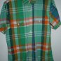 Boys Express Green Plaid Short mad shirt size L
