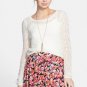 Juniors Lush button front skater skirt mauve print size Large NWT