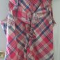 Juniors LRL Ralph Lauren Jeans Co. Pink plaid blouse size M
