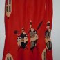Womens Indian boho gypsy red maxi skirt elastic waist size L