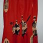Womens Indian boho gypsy red maxi skirt elastic waist size L