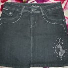 Juniors Baby Phat black denim Jean Skirt Size 12 28" waist
