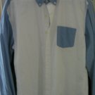Mens J. Crew Blue White Button Down Dress Shirt Size XL