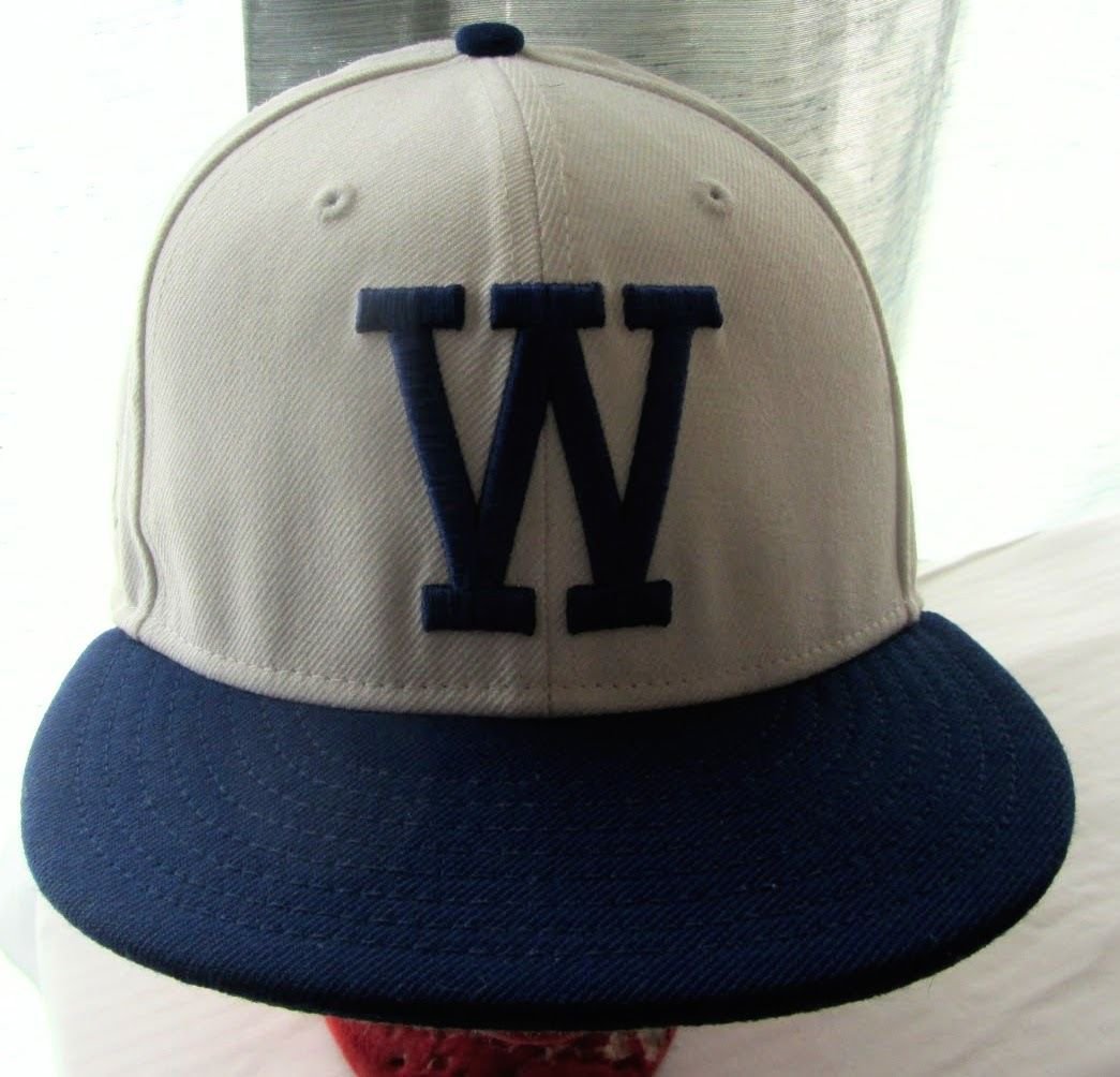 New Era 59FIFTY WeSC Fitted Cap Hat White/Navy Blue Size 7 5/8