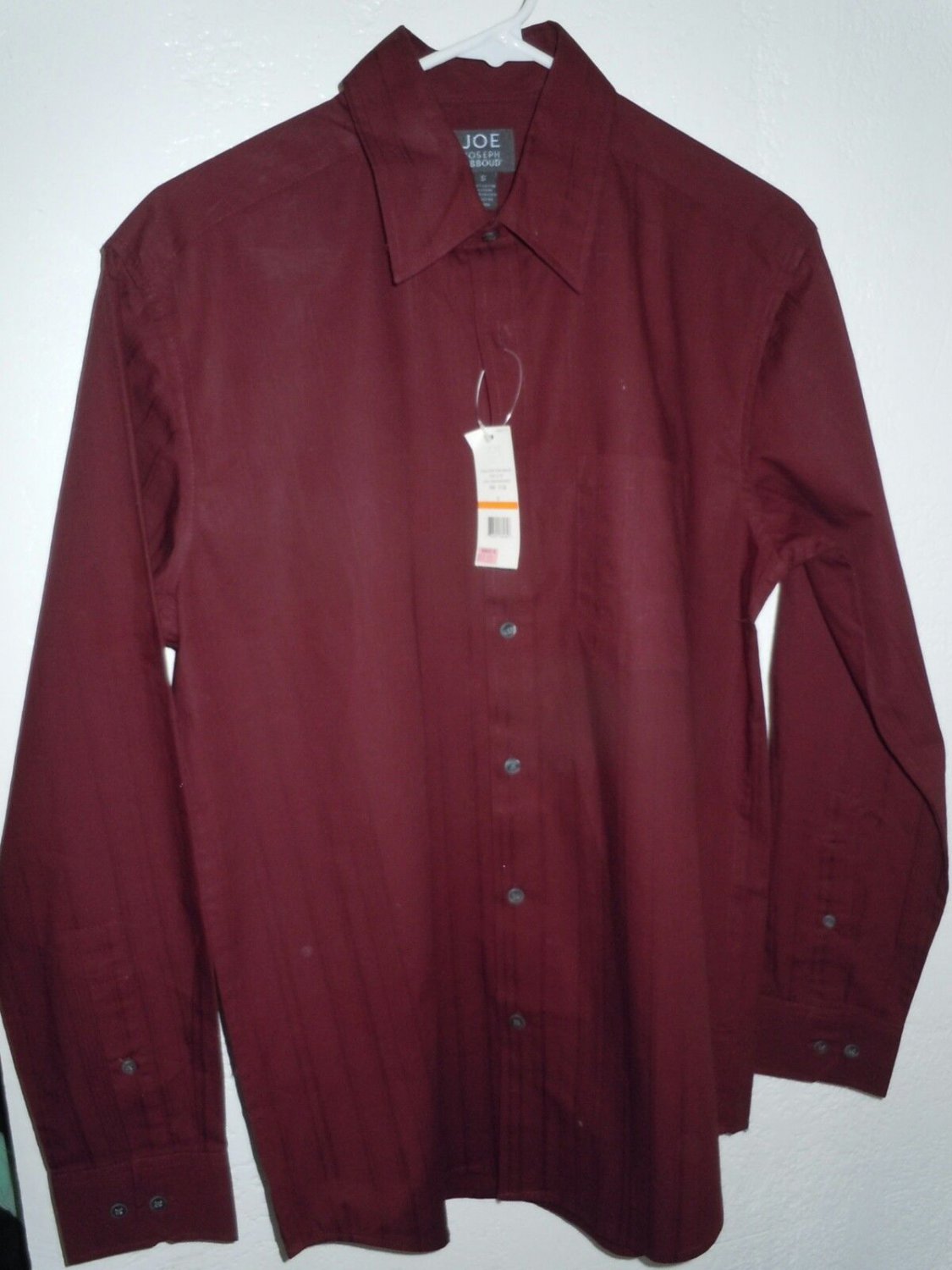 Joe Joseph Abboud Maroon Red Button Down Long Sleeve Shirt Size Small NEW