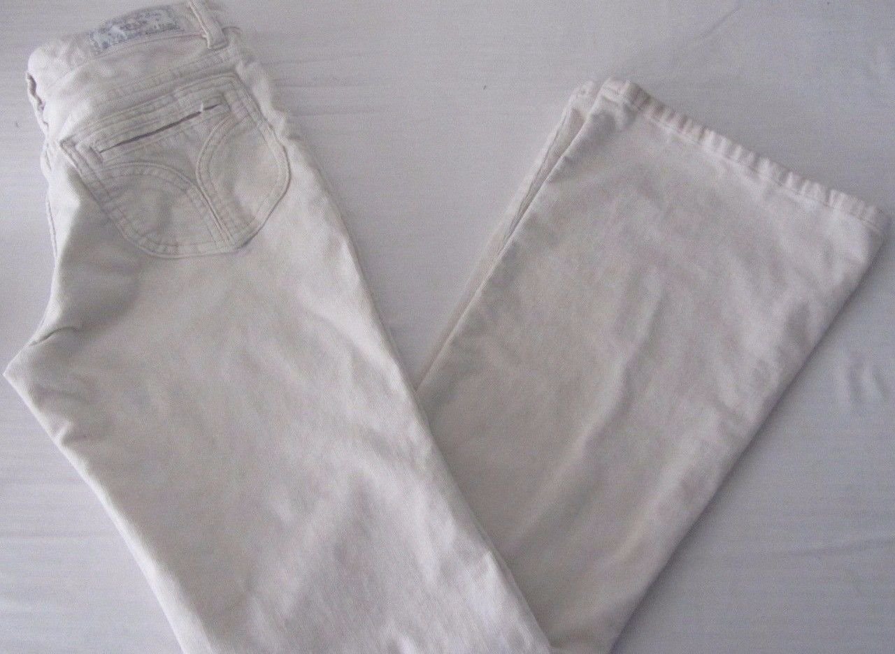 Juniors PSJ Picassa Style Jean Off White Corduroy Boot Cut Pants Size S 26"