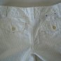 Womens Banana Republic Martin Fit Beige/Grey Pinstripe Cuffed Shorts size 4